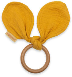NEW BABY Rágóka levelekkel New Baby Ears mustard