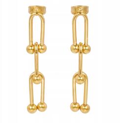 Ottomania Arany Fülbevaló Aranyozott Hosszú Lógó Gyönyörű Nyitott Hoope Nemesacél (#w42k)