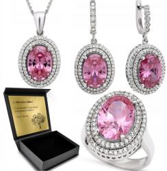 Ottomania Ezüst Ékszer Szett 925 Cirkónia Topáz Szett Nőknek Gravírozás (R119_24r)