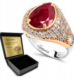 Ottomania Ezüst Gyűrű 925 Cirkónia És Rubin Ékszerek Nőknek Gravírozás (R137p_22r)