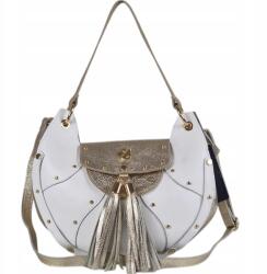 Massimo Connti Massimo Contti kézitáska klasszikus valódi bőr fehér arany (696BIZL)