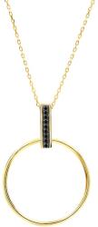 SAVICKI Colier cerc din aur 585 cu diamante negre 0.03 ct 42 cm