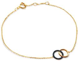 SAVICKI Brățară Celebrity cercuri aur 585 cu diamant negru 0.07 ct 18 cm