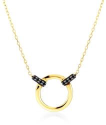SAVICKI Colier cerc din aur 585 cu diamante negre 0.01 ct 43 cm