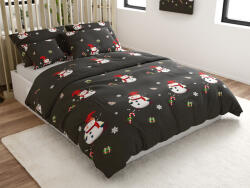  WHITE SNOWMAN fekete mikroszálas ágyneműhuzat Ágyneműhuzat mérete: 70 x 80 cm | 140 x 200 cm