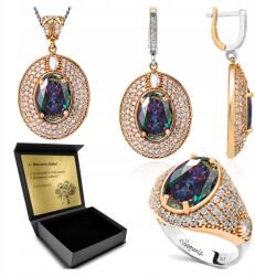 Ottomania Ezüst Ékszer Szett 925 Cirkónia Topáz Szett Nőknek Gravírozás (kpl-104_23r)