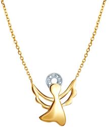 SAVICKI Колие с ангел, злато 585, с бели диаманти, 0.01К, 45 см