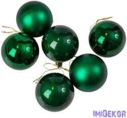  Karácsonyi gömb szett 6 db-os 6cm - Sötétzöld