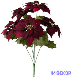  Mikulásvirág csokor, 36cm magas - Bordó