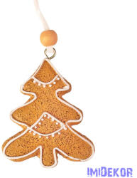  Mézeskalács fenyőfa dísz, polirezin, 5 x 6cm, kreatív felhasználásra vagy karácsonyfára