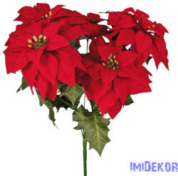 Mikulásvirág 5 ágú bársonyos csokor 37 cm