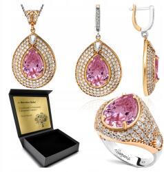 Ottomania Ezüst Ékszer Szett 925 Strasszok És Topáz Szett Nőknek Gravírozás (R140_22r)