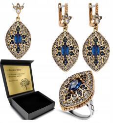 Ottomania Ezüst Ékszer Szett 925 Zafír Cirkónia Női Szett Gravírozás (kpl-169_13r)