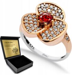 Ottomania Ezüst Gyűrű 925 Cirkónia Gránát Ékszer Női Gravírozás Ajándék (R183p_18r)