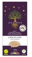 GOVINDA Ciocolata vegana govinda cu susan rumenit-fara zahar 100gr GOVINDA
