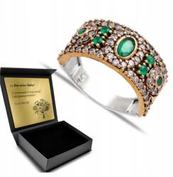 Ottomania Ezüst Gyűrű 925 Cirkónia Smaragd Ékszer Nőknek Gravírozás (kpl-061p_18r)