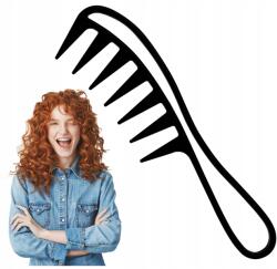 Ponik's Széles Fésű Göndör Hajhoz Sűrű Fürtökhöz Karbon Erős (CK007)