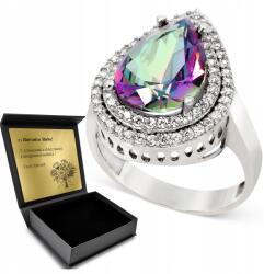 Ottomania Ezüst Gyűrű 925 Cirkónia És Topáz Ékszerek Nőknek Gravírozás (R080p_19r)