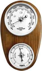 JVD Fa Ovális Barna Barométer Analóg Higrométer Jvd BA231.11 12x21 cm (barometr higrometr analogowy)