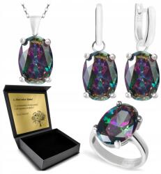 Ottomania 925-ÖS Ezüst Ékszerszett Misztikus Topázzal Szett Gravírozás Ajándék (R035_12r)
