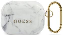 Guess GUACAPTPUMAWH husă pentru AirPods Pro, albă, Marble Collection (GUACAPTPUMAWH)