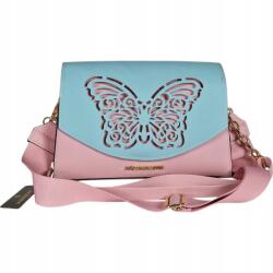 Massimo Connti Massimo Contti kézitáska postás táska bőr Ökológiai rózsaszín kék pillangó (746RN)