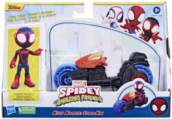 Spider-Man Spidey Prietenii Extraordinari Set Motocicleta Si Figurina Miles Morales Spider Man 10cm (f6777_f7460) Figurina