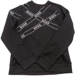 HUGO BOSS férfi pulóver fekete S kapucni nélkül pamut logó (Bluza męska)