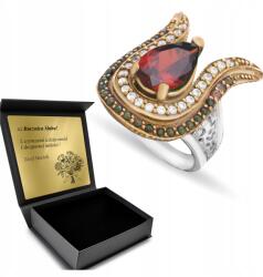 Ottomania Ezüst Gyűrű 925 Cirkónia Gránát Ékszer Női Gravírozás Ajándék (kpl-093p_19r)