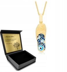 Ottomania Nyaklánc Aranyozott Ezüst Flip-flop Papucs Török Próféta Szemével Finom Gravírozás (529n)