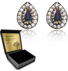 Ottomania Ezüst Fülbevaló Szivárvány Kővel És Cirkóniákkal Kis Stift Gravírozás (516k)