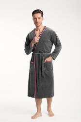 Luna Férfi fürdőköpeny Luna kód 854 grafit velúr színes fodros M (L854-2/2)