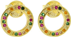 Kerek Szivárvány KEREK SZIVÁRVÁNY ezüst bedugós fülbevaló - arany változat (10 mm) (2025112203)