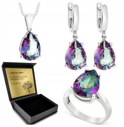 Ottomania 925-ÖS Ezüst Ékszerszett Misztikus Topázzal Szett Gravírozás Ajándék (R052_15r)