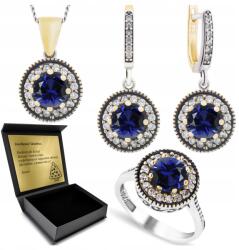 Ottomania 925-ÖS Ezüst Ékszerszett Cirkóniákkal És Zafírral Nőknek Gravírozás (R025_21r)