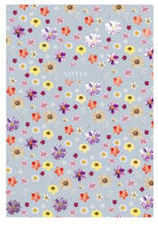 Jegyzetfüzet, A5, vonalas, 96 lap, TOPTIMER "Notes", kék virágos (CONKN16705)