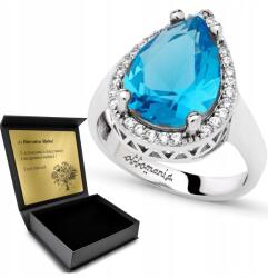 Ottomania Ezüst Gyűrű 925 Cirkónia Topáz Ékszerek Nőknek Gravírozás Ajándék (R105p_21r)