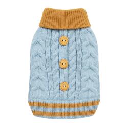  Плетен пуловер за куче Blue Cable Knit
