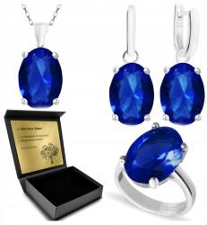 Ottomania 925-ÖS Ezüst Ékszerszett Zafírral Női Szett Gravírozás (R037_16r)