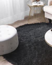 MAXISHOP Italia Collection Covor shaggy CIDE Negru o 140 cm (474812) Covor