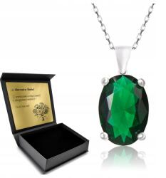 Ottomania 925 Ezüst Nyaklánc Smaragd Ékszer Nőknek Gravírozás Ajándék (R034n)
