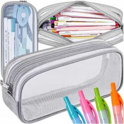  Iskolai tolltartó tasak Fiú Lány Iskolatáska Átlátszó (Piórnik szkolny Szary Transparentny)