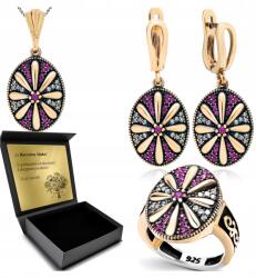 Ottomania Ezüst Ékszer Szett 925 Strassz Szett Nőknek Gravírozás Ajándék (kpl-143_17r)