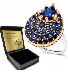 Ottomania Ezüst Gyűrű 925 Cirkónia Zafír Ékszer Női Gravírozás Ajándék (kpl-087p)