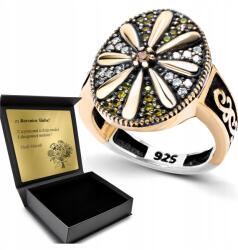 Ottomania Ezüst Gyűrű 925 Cirkónia Virág Ékszer Női Gravírozás Ajándék (kpl-147p_16r)