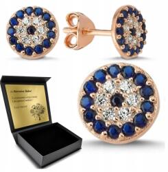 Ottomania Ezüst Fülbevaló 925 Cirkónia Kerek Finom Próféta Szem Gravírozás Ajándék (565k)