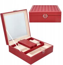 Korbi Ékszerdoboz Ékszertartó Fülbevaló Karkötő C1 Piros (EX-C1RED)