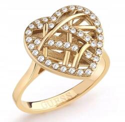 Guess Acél Aranyozott Gyűrű Guess Heart Cage Strasszok JUBR03101JWYG56 16 (JUBR03101JWYG56)