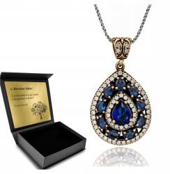 Ottomania Zafír Nyaklánc Keleti Török Gazdagon Díszített Cirkóniákkal Gravírozás (kpl-052n)