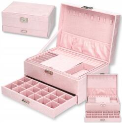 Korbi Ékszerdoboz Elegáns Rendszerező Púderrózsaszín Ajándék F39 (KUFEREK PUDROWY RÓŻ ORGAZNIER F39)
